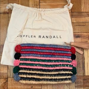Loeffler Randall Multicolored Pom Pom Clutch